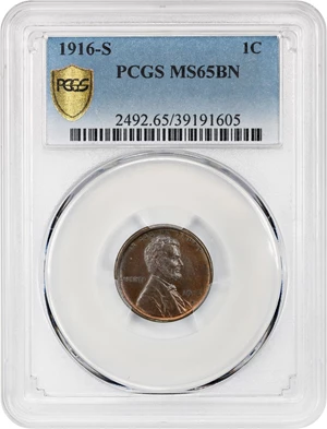 image for: 1916-S 1c PCGS MS65 BN