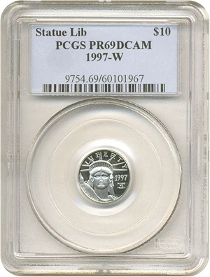 image for: 1997-W $10 Platinum Eagle PCGS Proof 69 DCameo