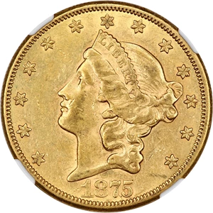 image for: 1875-CC $20 NGC AU53