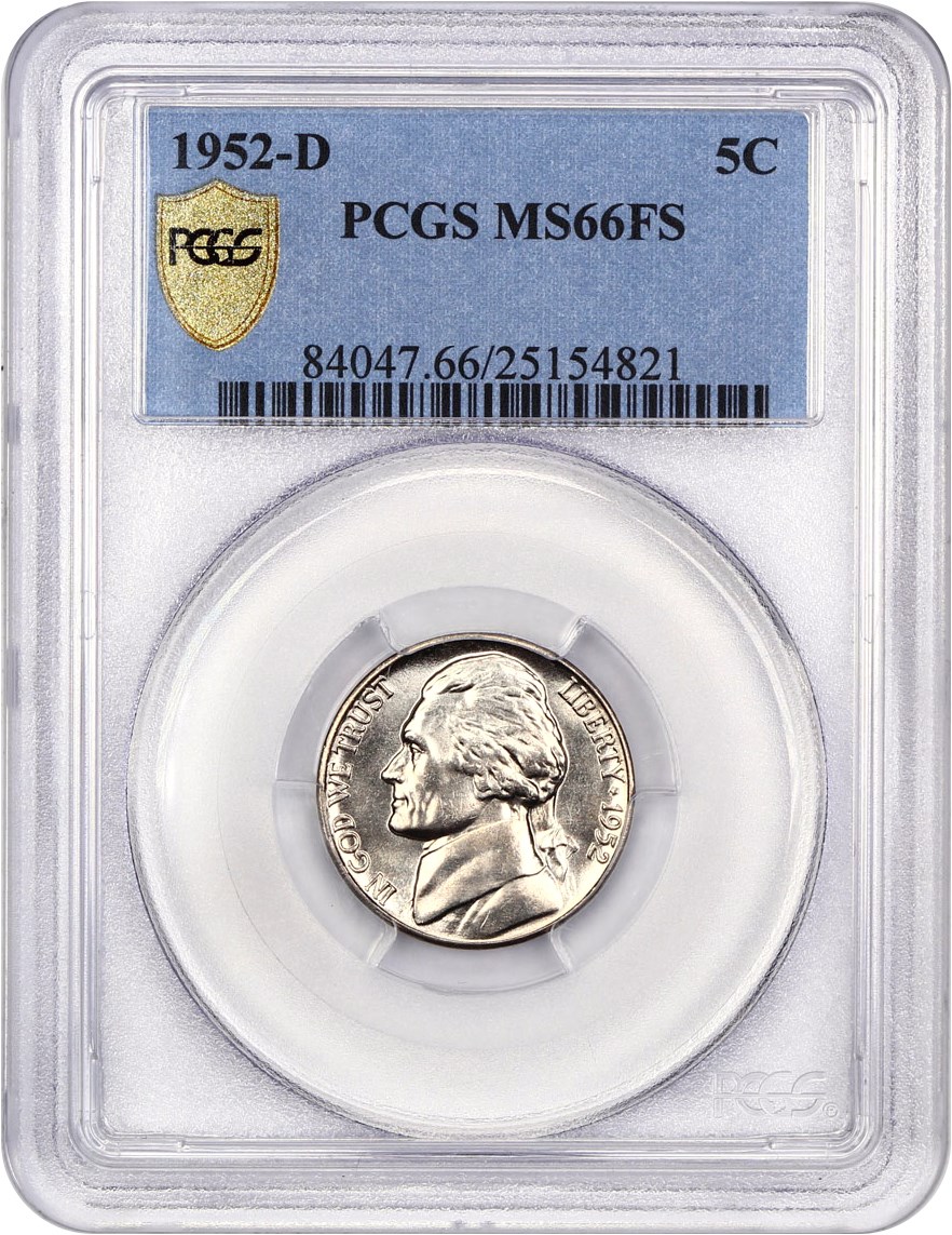 image for: 1952-D 5c PCGS MS66 FS