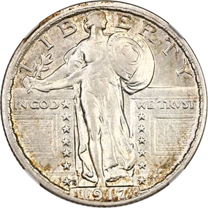 image for: 1917-S Type 2 25c NGC AU55