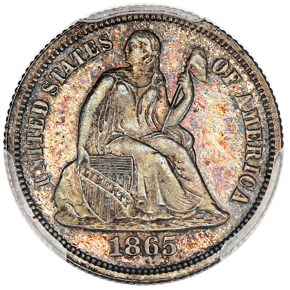 image for: 1865 10c PCGS Proof 64 ex: D.L. Hansen