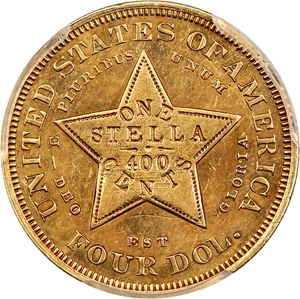 image for: 1879 Stella $4 PCGS/CAC Proof 53 (Flowing Hair)