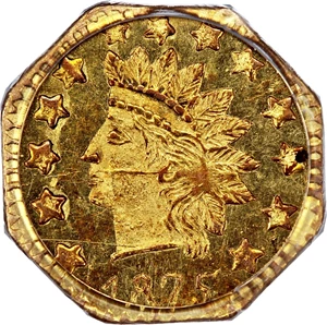 image for: 1875 Cal. Gold 50c PCGS MS61 (BG-946)