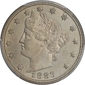 image for: 1883 5c PCGS MS62 (No Cents)