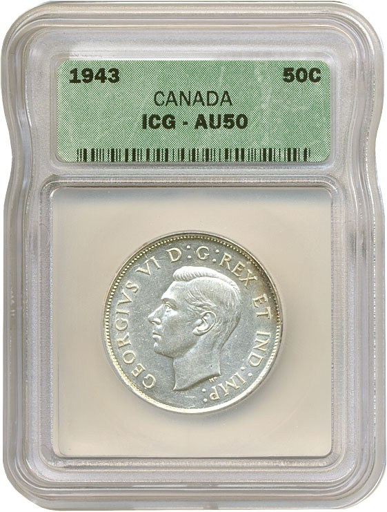 image for: Canada: 1943 50C  ICG AU50 