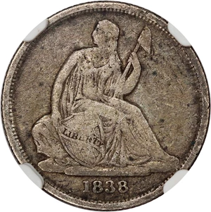 image for: 1838-O 10c NGC/CAC F12 (No Stars)