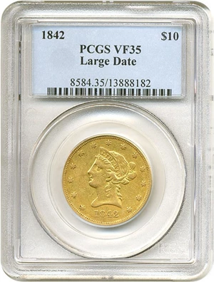 image for: 1842 $10 PCGS VF35