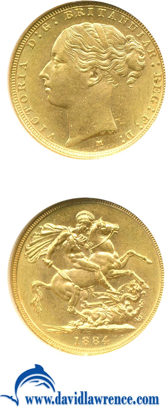 image for: Australia: 1884-M Sov St.George (KM-7) NGC MS63 