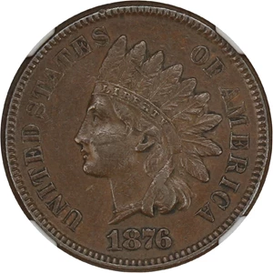 image for: 1876 1c NGC AU50 BN