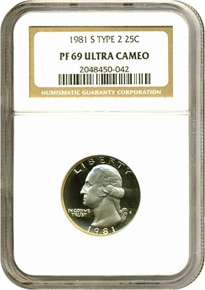 image for: 1981-S 25c Ty.2 NGC Proof 69 UCameo