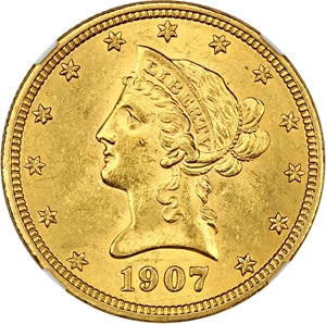 image for: 1907 Liberty $10 NGC/CAC MS63
