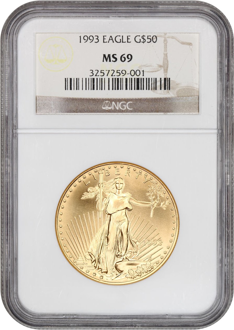 image for: 1993 Gold Eagle $50 NGC MS69