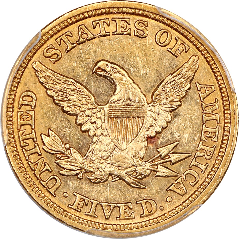 image for: 1849 $5 PCGS AU58