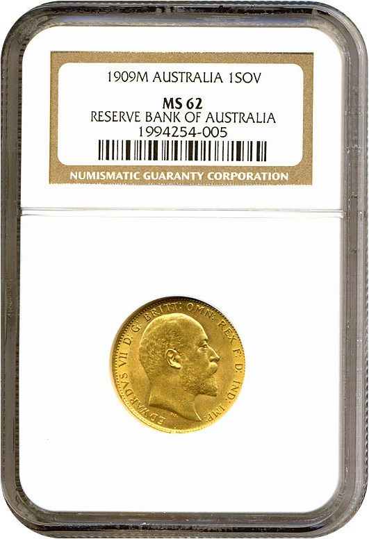 image for: Australia: 1909-M Sov (KM-15) NGC MS62 