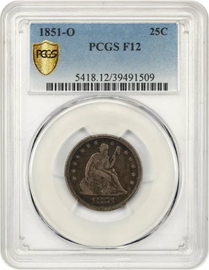 image for: 1851-O 25c PCGS F12