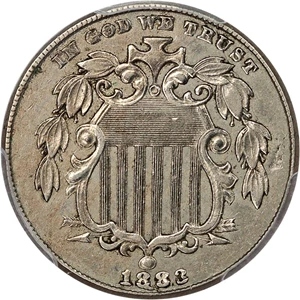 image for: 1883/2 Shield 5c PCGS XF45 (Overdate FS-303, 013.2)