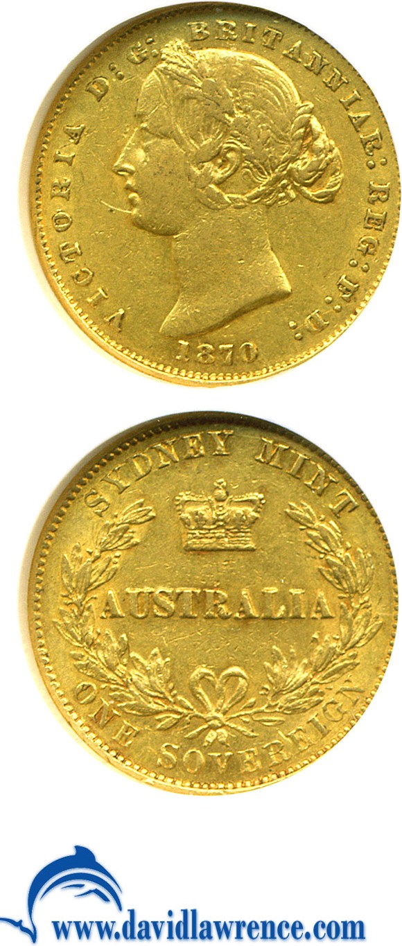 image for: Australia: 1870 Sov Sydney Mint NGC AU55 