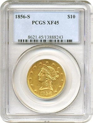 image for: 1856-S $10 PCGS XF45