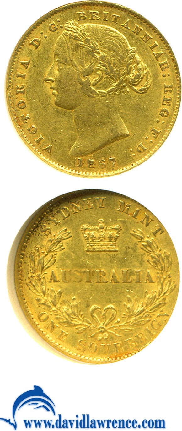 image for: Australia: 1867 Sov Sydney Mint NGC AU55 