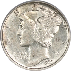 image for: 1925-D 10c PCGS AU50