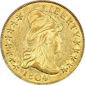 image for: 1804 $10 PCGS AU55 (Crosslet 4, OGH)