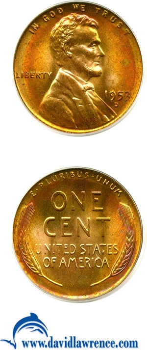 image for: 1953-D 1c PCGS MS65 RB