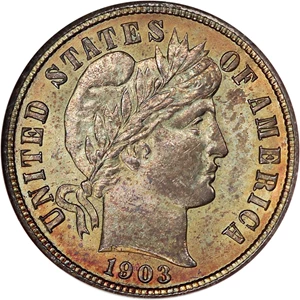 image for: 1903 10c NGC MS65