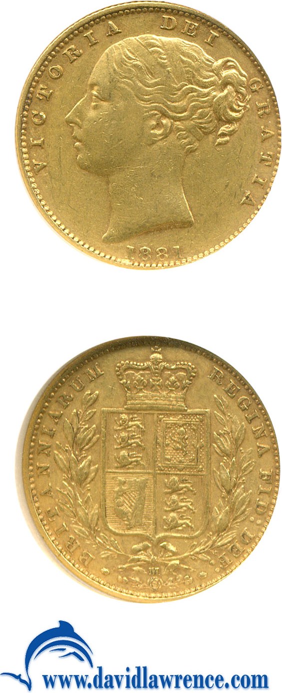 image for: Australia: 1881-M Sov Shield (KM-6) NGC AU50 