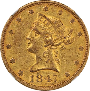 image for: 1847-O $10 NGC AU55 (Granite Lady Hoard)