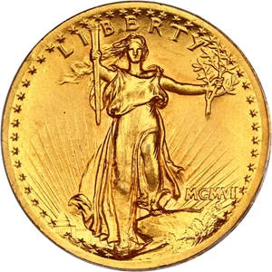 image for: 1907 High Relief $20 PCGS/CAC MS63 (Wire Edge, OGH)