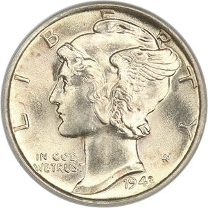 image for: 1943-S 10c PCGS MS66 FB