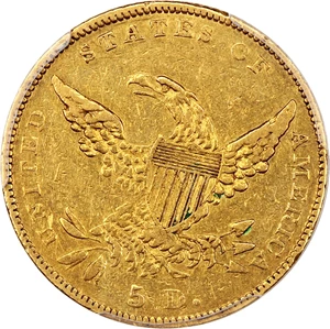 image for: 1838-C $5 PCGS VF35