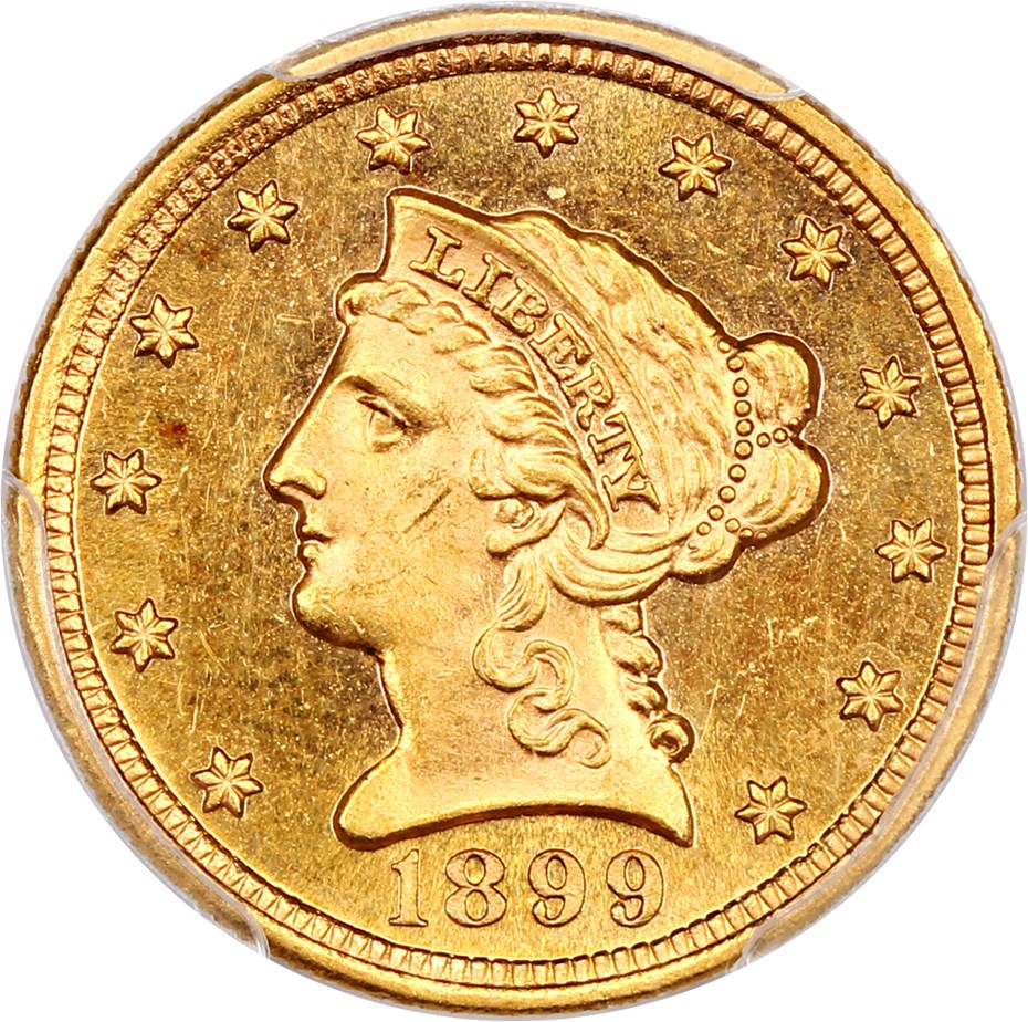 image for: 1899 $2 1/2 PCGS/CAC MS64 PL