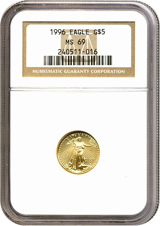 image for: 1996 $5 Gold Eagle NGC MS69 