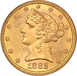 image for: 1882 $5 NGC MS63