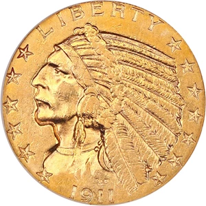image for: 1911-D $5 NGC AU58