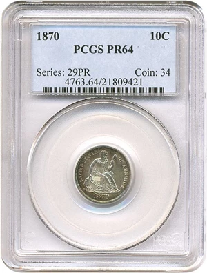 image for: 1870 10c PCGS Proof 64
