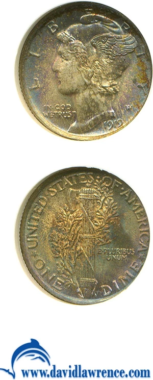 image for: 1919 10c NGC MS67 FB **Color**