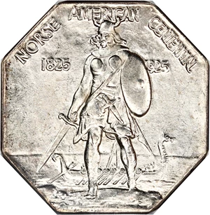 image for: 1925 Norse Medal NGC MS64 (Thick, Silver)