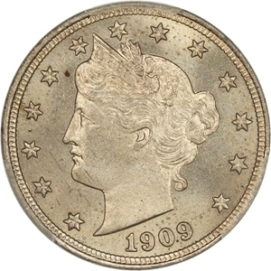 image for: 1909 5c PCGS MS65