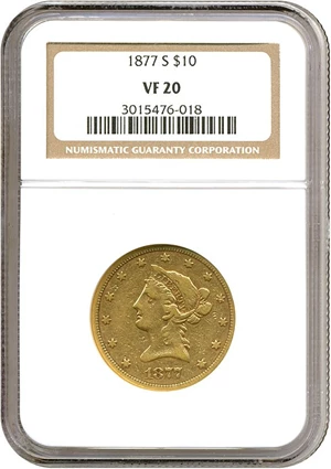image for: 1877-S $10 NGC VF20