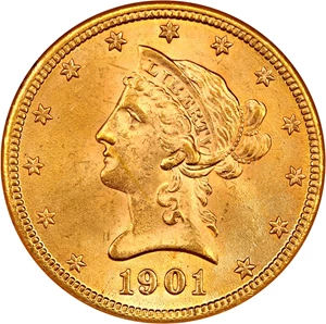 image for: 1901 $10 NGC/CAC MS64
