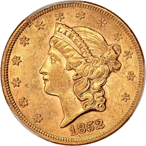 image for: 1852 $20 PCGS MS60 (RPD, FS-301)