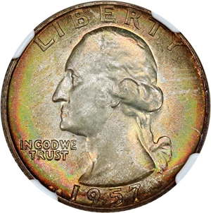 image for: 1957-D 25c NGC MS67