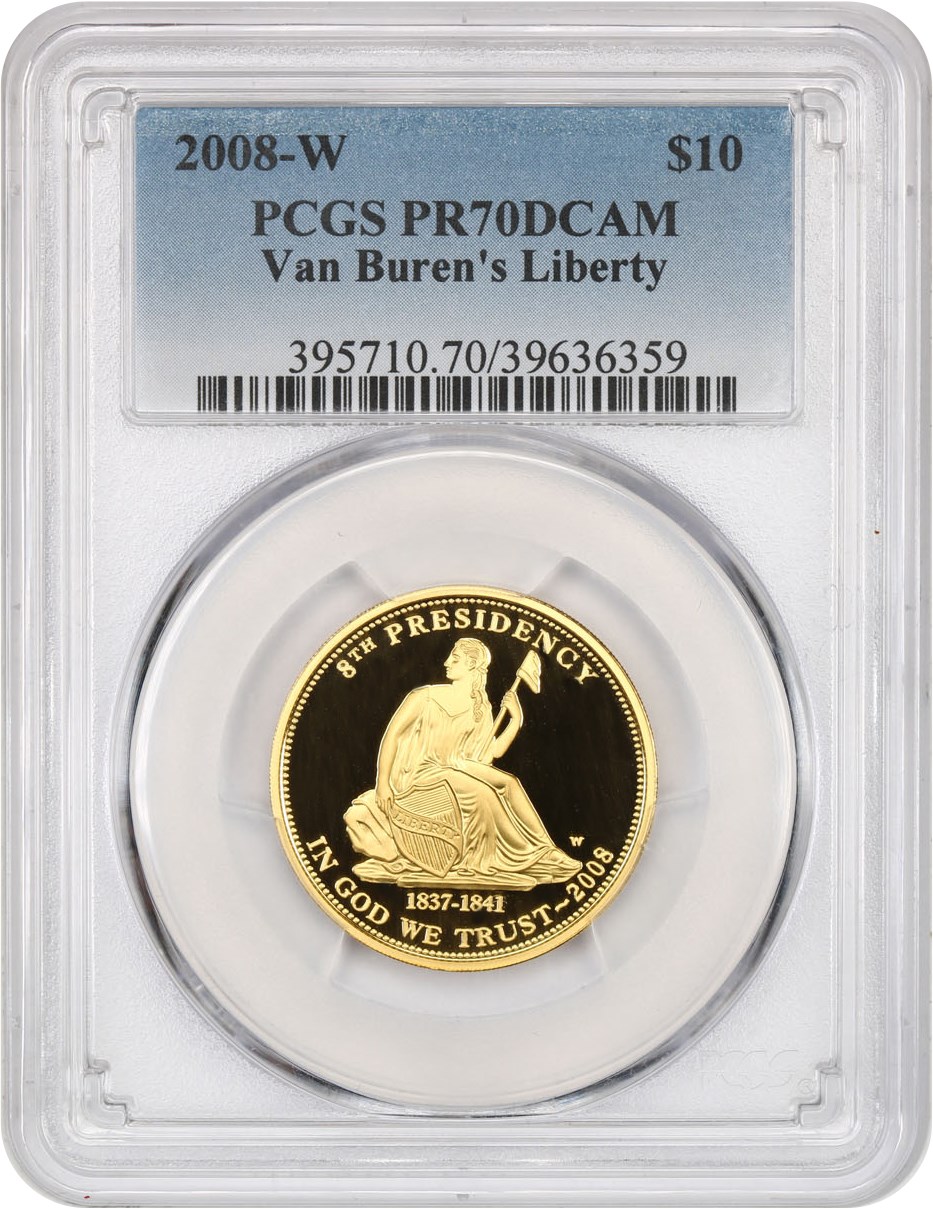 image for: 2008-W Van Burens Liberty $10 PCGS Proof 70 DCAM