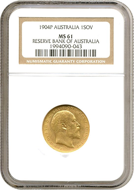 image for: Australia: 1904-P Sov (KM-15) NGC MS61 