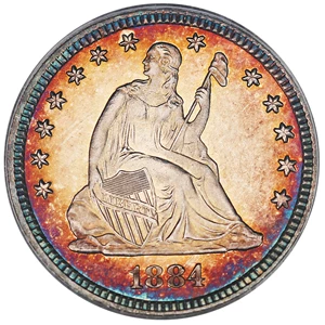 image for: 1884 25c PCGS/CAC Proof 64