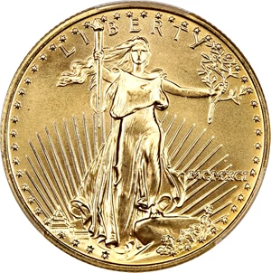 image for: 1991 Gold Eagle $25 PCGS MS69