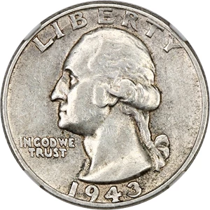 image for: 1943 25c NGC XF45 (Doubled Die Obverse, FS-103)